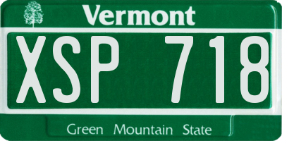 VT license plate XSP718