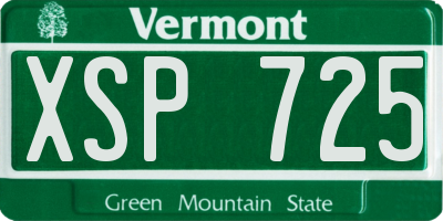 VT license plate XSP725