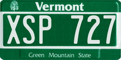 VT license plate XSP727