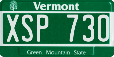 VT license plate XSP730