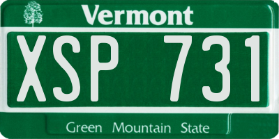 VT license plate XSP731