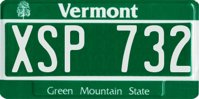 VT license plate XSP732