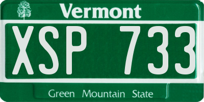 VT license plate XSP733