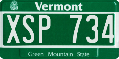 VT license plate XSP734
