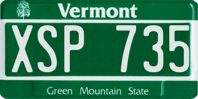 VT license plate XSP735