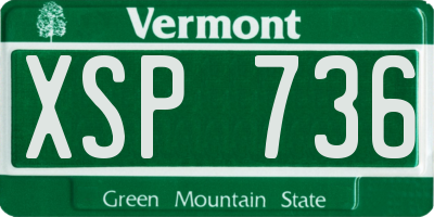 VT license plate XSP736