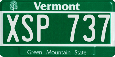 VT license plate XSP737