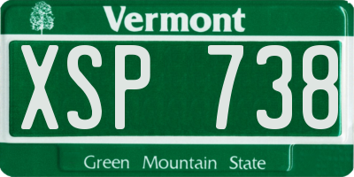 VT license plate XSP738