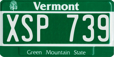 VT license plate XSP739