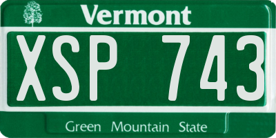 VT license plate XSP743