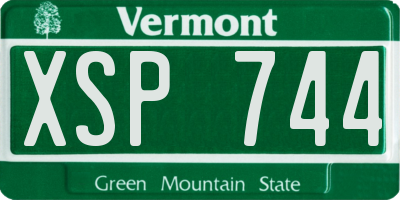 VT license plate XSP744