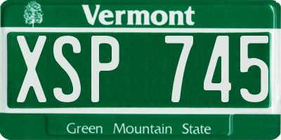 VT license plate XSP745