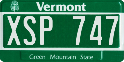 VT license plate XSP747