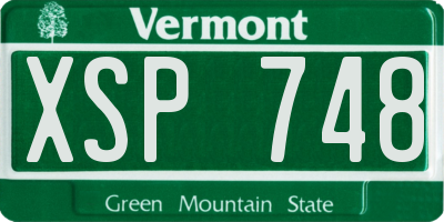VT license plate XSP748