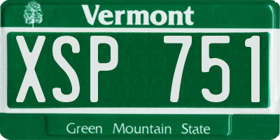 VT license plate XSP751