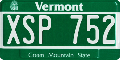 VT license plate XSP752
