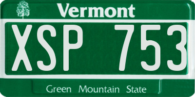 VT license plate XSP753