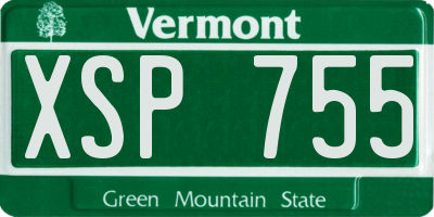 VT license plate XSP755