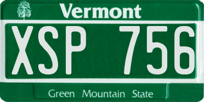 VT license plate XSP756
