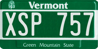 VT license plate XSP757