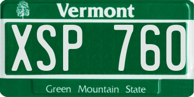 VT license plate XSP760