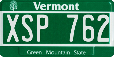 VT license plate XSP762