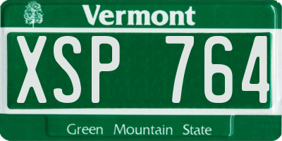 VT license plate XSP764