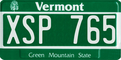 VT license plate XSP765