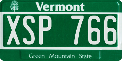VT license plate XSP766