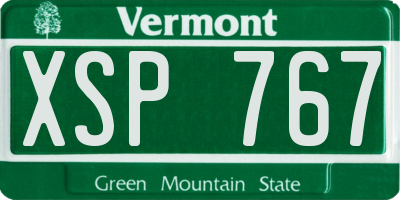 VT license plate XSP767