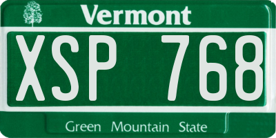 VT license plate XSP768