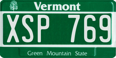 VT license plate XSP769