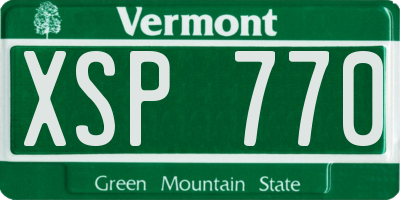 VT license plate XSP770