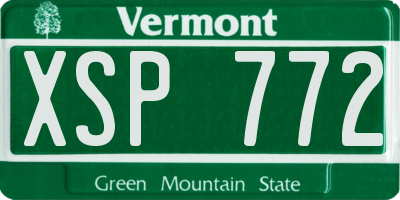 VT license plate XSP772