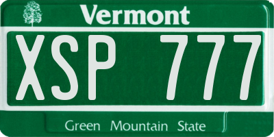 VT license plate XSP777