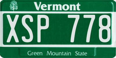 VT license plate XSP778