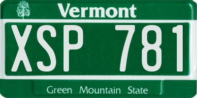 VT license plate XSP781