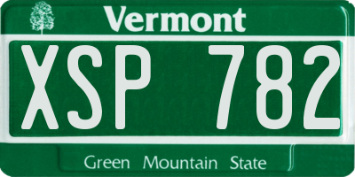 VT license plate XSP782