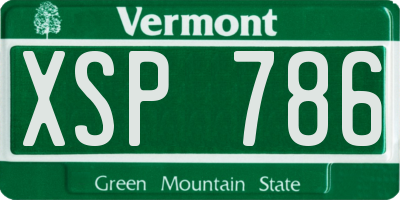 VT license plate XSP786