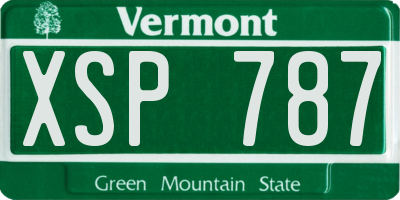 VT license plate XSP787