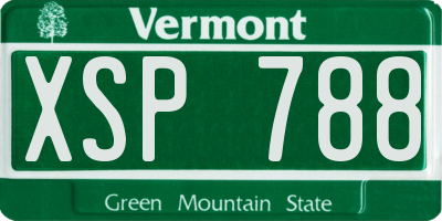 VT license plate XSP788