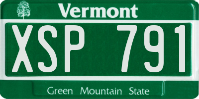 VT license plate XSP791