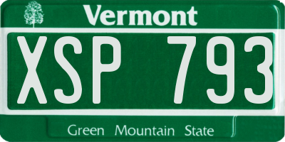 VT license plate XSP793