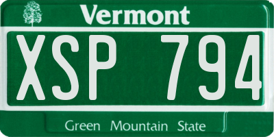 VT license plate XSP794