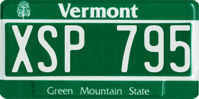 VT license plate XSP795