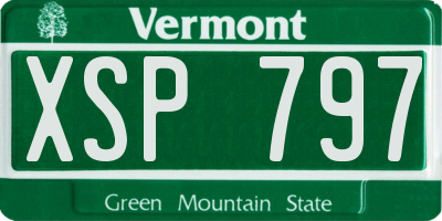 VT license plate XSP797
