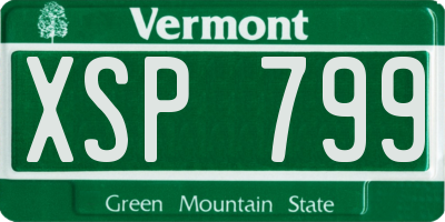 VT license plate XSP799