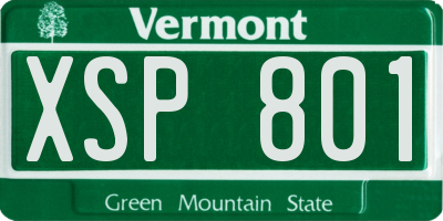VT license plate XSP801