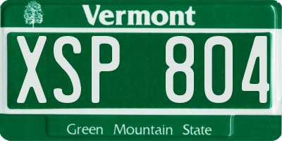 VT license plate XSP804