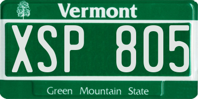 VT license plate XSP805